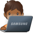 🧑🏾‍💻 It-Experte/it-Expertin: Mitteldunkle Hautfarbe Emoji von Samsung