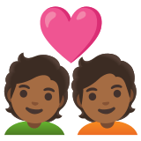 💑🏾 Couple with Heart: Medium-Dark Skin Tone, Emoji by Google