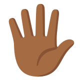 🖐🏾 Hand with Fingers Splayed: Medium-Dark Skin Tone, Emoji by Google