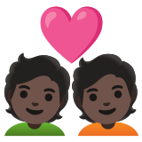 💑🏿 Couple with Heart: Dark Skin Tone, Emoji by Google