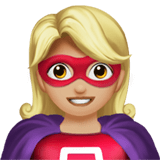 🦸🏼‍♀️ Woman Superhero: Medium-Light Skin Tone, Emoji by Apple