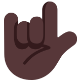🤟🏿 Signe Je T’aime : Peau Foncée Emoji par Microsoft