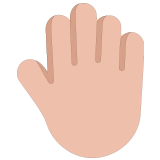 🤚🏼 Raised Back of Hand: Medium-Light Skin Tone, Emoji by Microsoft