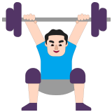 🏋🏻‍♂️ Man Lifting Weights: Light Skin Tone, Emoji by Microsoft