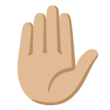 ✋🏼 Raised Hand: Medium-Light Skin Tone, Emoji by Google