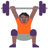 🏋🏾 Gewichtheber(in): Mitteldunkle Hautfarbe Emoji von Microsoft