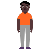 🧍🏿 Stehende Person: Dunkle Hautfarbe Emoji von Microsoft