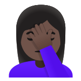 🤦🏿‍♀️ Sich An Den Kopf Fassende Frau: Dunkle Hautfarbe Emoji von Google