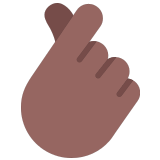 🫰🏾 Hand with Index Finger and Thumb Crossed: Medium-Dark Skin Tone, Emoji by Microsoft
