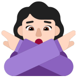 🙅🏻‍♀️ Frau Mit Überkreuzten Armen: Helle Hautfarbe Emoji von Microsoft