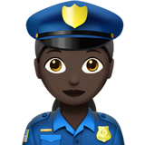 👮🏿‍♀️ Woman Police Officer: Dark Skin Tone, Emoji by Apple