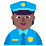 👮🏾 Polizist(in): Mitteldunkle Hautfarbe Emoji von Microsoft