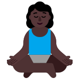 🧘🏿‍♀️ Woman in Lotus Position: Dark Skin Tone, Emoji by Microsoft