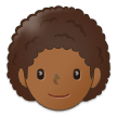 🧑🏾‍🦱 Erwachsener: Mitteldunkle Hautfarbe, Lockiges Haar Emoji von Samsung