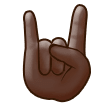 🤘🏿 Sign of The Horns: Dark Skin Tone, Emoji by Samsung