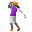 🏌🏿‍♀️ Woman Golfing: Dark Skin Tone, Emoji by Samsung