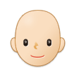 🧑🏻‍🦲 Erwachsener: Helle Hautfarbe, Glatze Emoji von Samsung