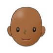 🧑🏾‍🦲 Erwachsener: Mitteldunkle Hautfarbe, Glatze Emoji von Samsung