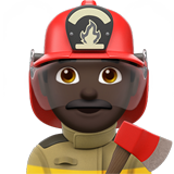 👨🏿‍🚒 Man Firefighter: Dark Skin Tone, Emoji by Apple