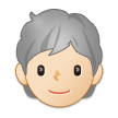 🧑🏻‍🦳 Erwachsener: Helle Hautfarbe, Weißes Haar Emoji von Samsung
