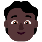 🧑🏿 Erwachsener: Dunkle Hautfarbe Emoji von Microsoft