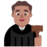 👨🏽‍⚖️ Мужчина-Судья: Средний Тон Кожи, смайлик от Microsoft