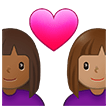 👩🏾‍❤️‍👩🏽 Couple with Heart: Woman, Woman, Medium-Dark Skin Tone, Medium Skin Tone, Emoji by Samsung