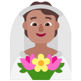 👰🏽 Person with Veil: Medium Skin Tone, Emoji by Microsoft