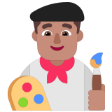 👨🏽‍🎨 Künstler: Mittlere Hautfarbe Emoji von Microsoft