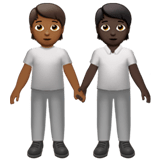 🧑🏾‍🤝‍🧑🏿 People Holding Hands: Medium-Dark Skin Tone, Dark Skin Tone, Emoji by Apple