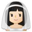 👰🏻‍♀️ Woman with Veil: Light Skin Tone, Emoji by Samsung