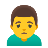 🙍‍♂️ Homme Fronçant Les Sourcils Emoji par Google