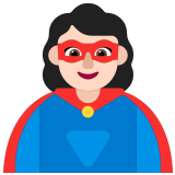 🦸🏻‍♀️ Woman Superhero: Light Skin Tone, Emoji by Microsoft