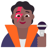 🧑🏾‍🎤 Singer: Medium-Dark Skin Tone, Emoji by Microsoft