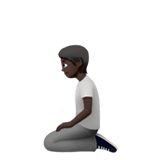 🧎🏿 Person Kneeling: Dark Skin Tone, Emoji by Apple