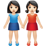 👭🏻 Women Holding Hands: Light Skin Tone, Emoji by Apple