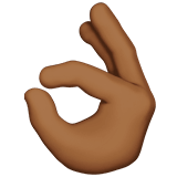 👌🏾 Ok-Zeichen: Mitteldunkle Hautfarbe Emoji von Apple
