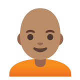 🧑🏽‍🦲 Person: Medium Skin Tone, Bald, Emoji by Google