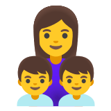👩‍👦‍👦 Familie: Frau, Junge Und Junge Emoji von Google