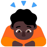 🙇🏿 Person Bowing: Dark Skin Tone, Emoji by Microsoft