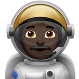 👨🏿‍🚀 Man Astronaut: Dark Skin Tone, Emoji by Apple
