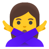 🙅‍♀️ Woman Gesturing No, Emoji by Google