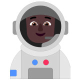🧑🏿‍🚀 Космонавт: Очень Темный Тон Кожи, смайлик от Microsoft