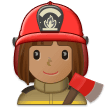 👩🏽‍🚒 Женщина-Пожарный: Средний Тон Кожи, смайлик от Samsung