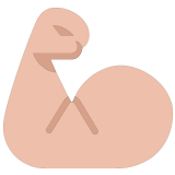 💪🏼 Angespannter Bizeps: Mittelhelle Hautfarbe Emoji von Microsoft