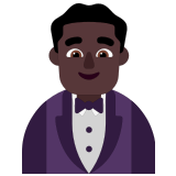 🤵🏿‍♂️ Man in Tuxedo: Dark Skin Tone, Emoji by Microsoft