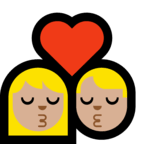 👩🏼‍❤️‍💋‍👨🏼 Kiss: Woman, Man, Medium-Light Skin Tone, Emoji by Microsoft