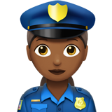 👮🏾‍♀️ Woman Police Officer: Medium-Dark Skin Tone, Emoji by Apple