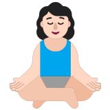 🧘🏻‍♀️ Woman in Lotus Position: Light Skin Tone, Emoji by Microsoft