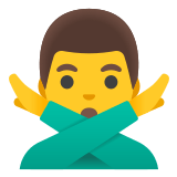 🙅‍♂️ Man Gesturing No, Emoji by Google